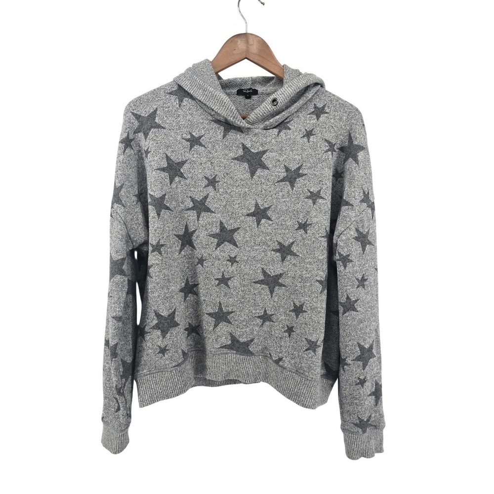 Rails Hoodie Womens L Murray Melange Grey Stars Pullover EUC